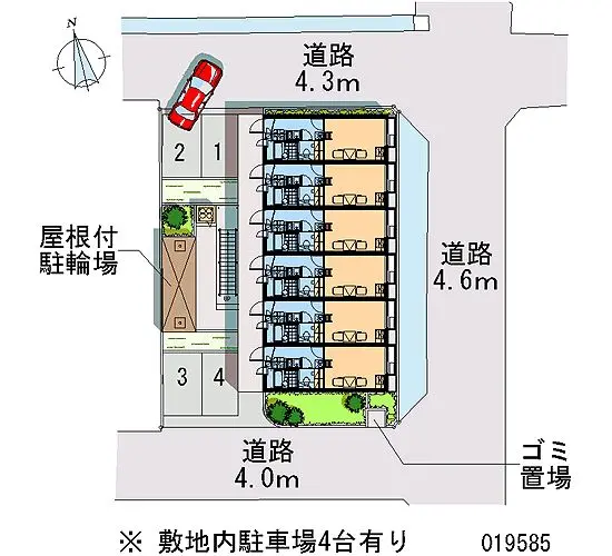 ★手数料０円★八尾市東山本新町　月極駐車場（LP）